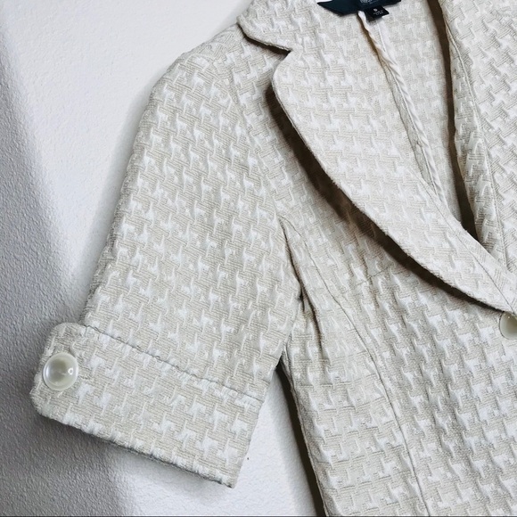 Mossimo Cream & Light Tan Women’s Blazer Jacket - Picture 3 of 9